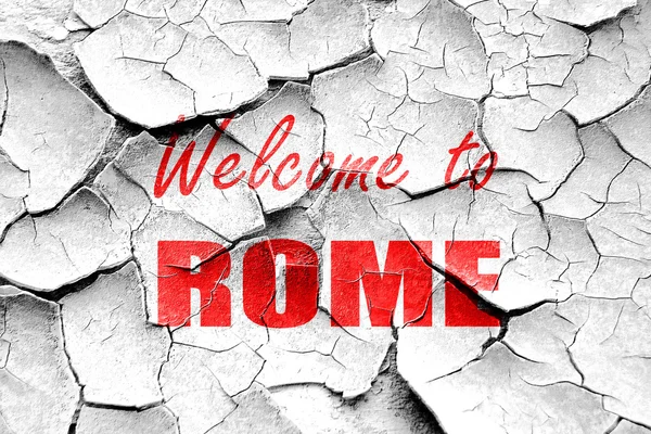 Grunge ραγισμένα καλωσόρισμα προς Ρώμη — Φωτογραφία Αρχείου