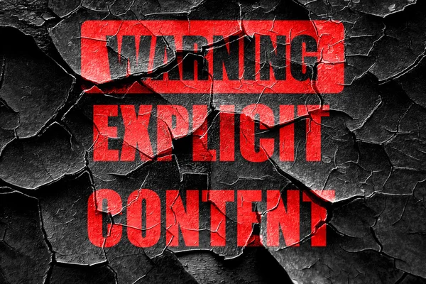Grunge cracked Explicit content sign — Stock Photo, Image