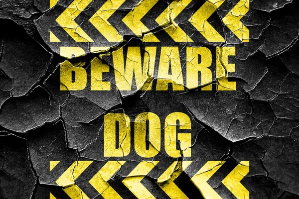 Grunge gebarsten Beware van hond teken — Stockfoto