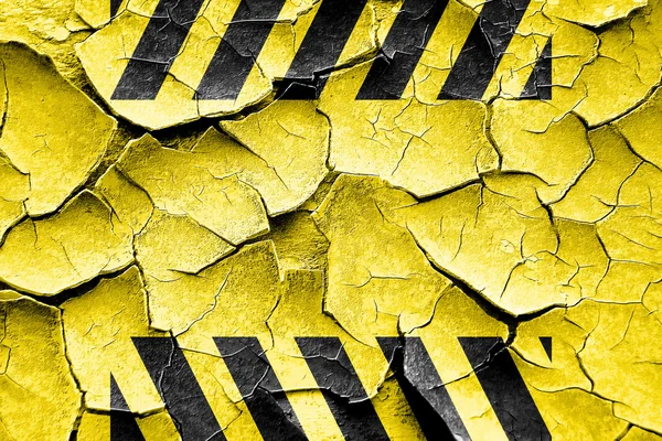 Grunge cracked Black and yellow hazard stripes — Stock Photo, Image