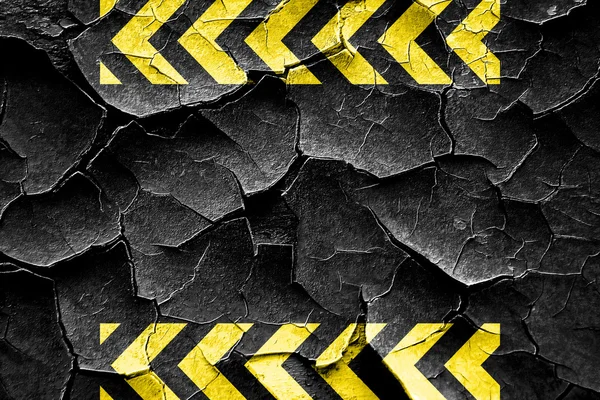 Grunge cracking strisce di pericolo nero e giallo — Foto Stock