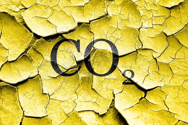 Grunge cracked CO2 warning sign — Stock Photo, Image