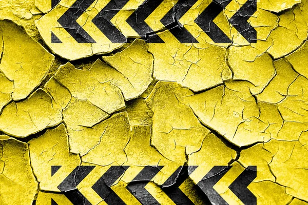 Grunge gebarsten zwarte en gele strepen in gevaar te brengen — Stockfoto