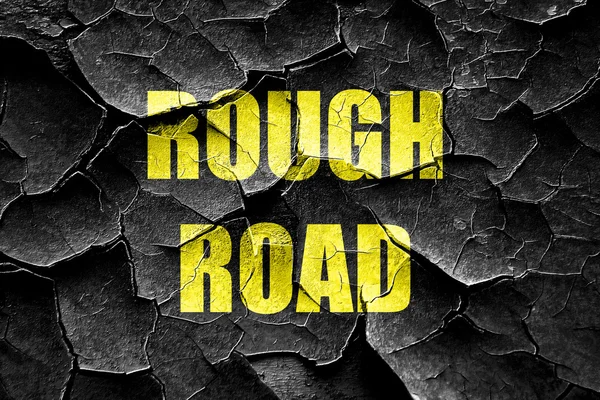 Grunge agrietado Rough road sign — Foto de Stock