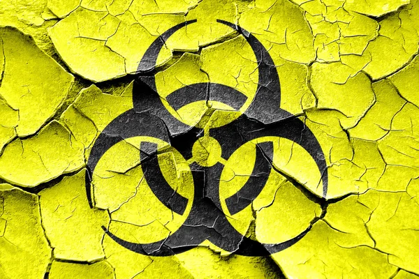 Grunge cracked Bio hazard sign on a grunge background — Stock Photo, Image