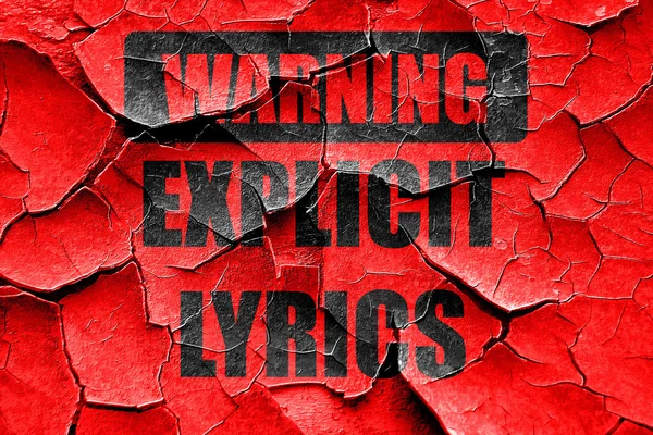 Grunge cracked Explicit lyrics sign — Stock Photo, Image