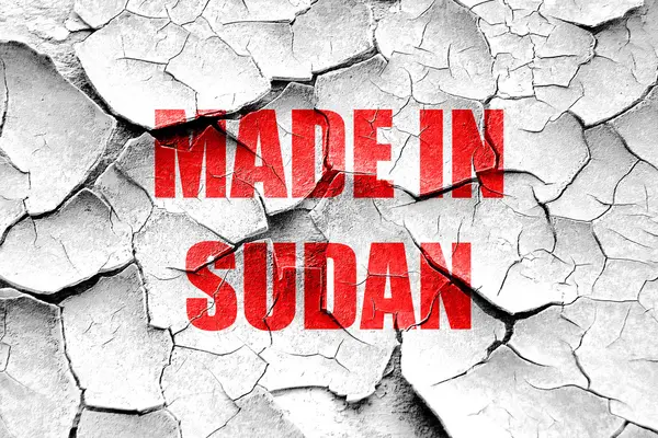 Grunge ραγισμένα Made στο Σουδάν — Φωτογραφία Αρχείου