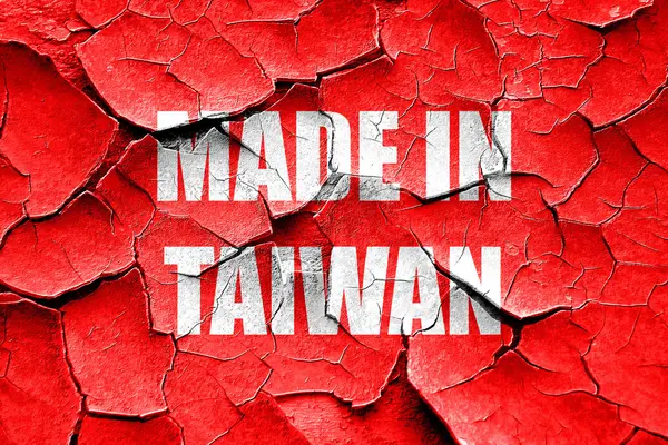 Grunge gebarsten Made in taiwan — Stockfoto