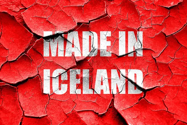 Grunge ραγισμένα Made στην Ισλανδία — Φωτογραφία Αρχείου