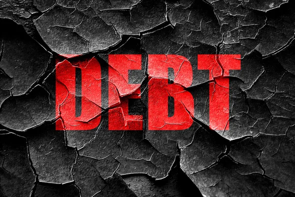 Grunge cracked Debt sign with some smooth lines — Stock Photo, Image