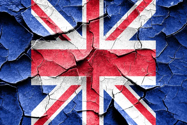 グランジひびイギリス国旗 — ストック写真
