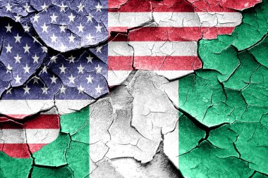 Grunge Nijerya bayrak Amerikan bayrağı kombinasyonu ile
