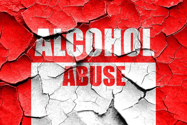 Grunge agrietado Alcohol abuso signo —  Fotos de Stock