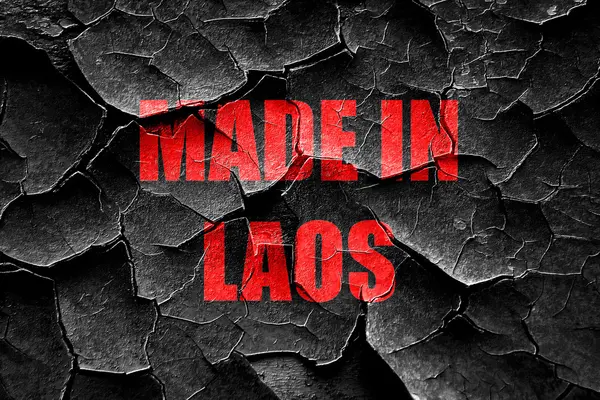 Grunge ραγισμένα Made στο Λάος — Φωτογραφία Αρχείου