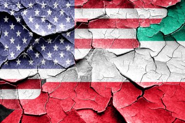 Grunge Kuveyt bayrağı ile Amerikan bayrağı birleştirme