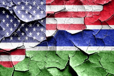Grunge Gambiya bayrak Amerikan bayrağı kombinasyonu ile