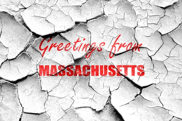 Grunge gebarsten groeten van Massachusetts — Stockfoto