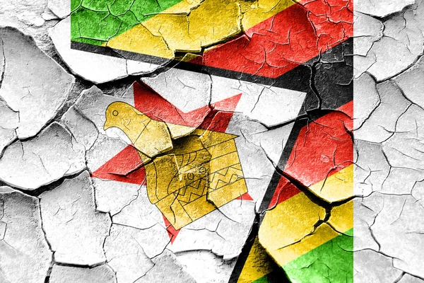 Grunge knackte Zimbabwe-Flagge — Stockfoto