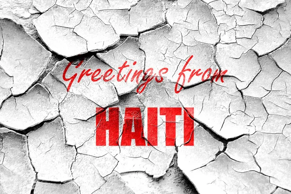 Grunge ραγισμένα χαιρετισμούς από την Αϊτή — Φωτογραφία Αρχείου
