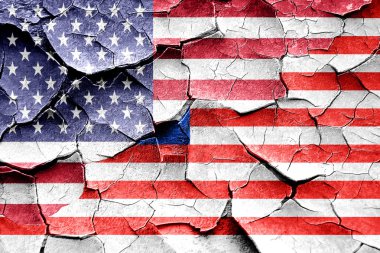 Grunge Malezya bayrağı ile Amerikan bayrağı birleştirme