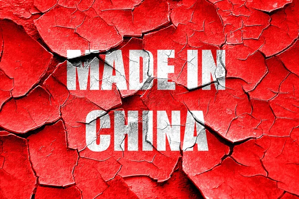 Grunge gebarsten Made in china — Stockfoto