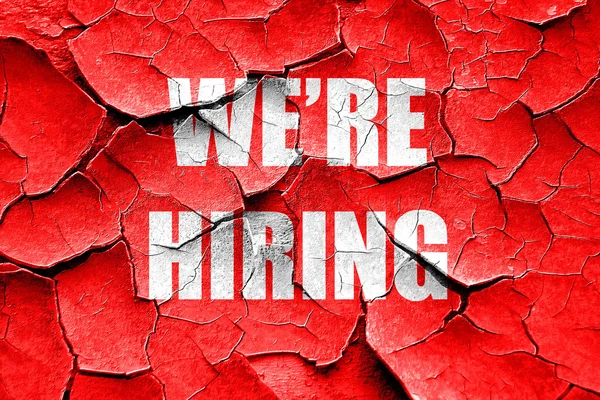 Grunge cracked We are hiring sign — Stock Photo, Image