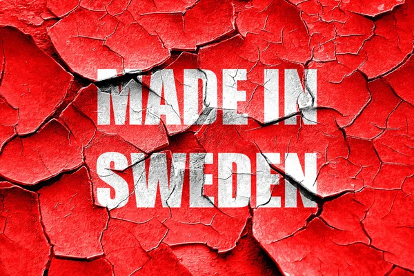 Grunge gebarsten Made in Zweden — Stockfoto