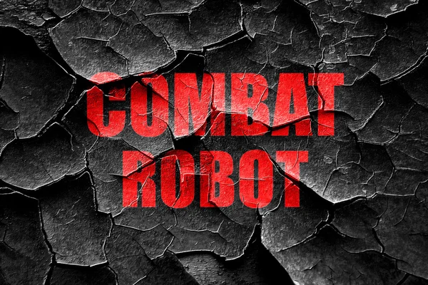 Grunge cracked combat robot sign background