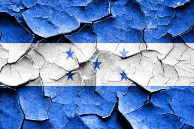 Grunge Honduras bayrağı bazı çatlaklar ve vintage bir görünüm