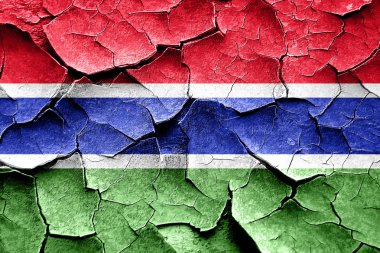 Grunge Gambiya bayrak bazı çatlaklar ve vintage bir görünüm