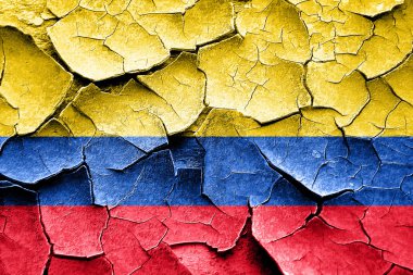 Grunge Kolombiya bayrak bazı çatlaklar ve vintage bir görünüm
