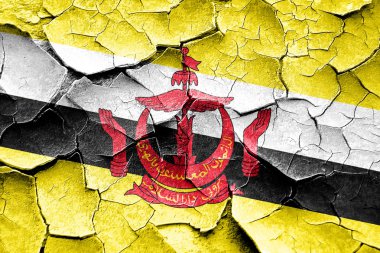 Grunge Brunei bayrağı bazı çatlaklar ve vintage bir görünüm