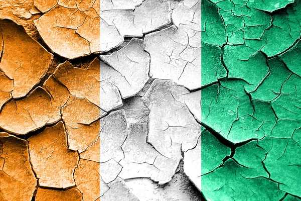 Grunge Ivory coast flag with some cracks and vintage look — Stock Photo, Image