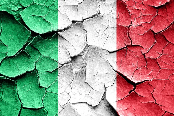Grunge Olaszország zászló néhány repedések és a szüreti külsőt — Stock Fotó