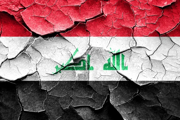 Flaga Iraku nieczysty niektóre pęknięcia i vintage wygląd — Zdjęcie stockowe