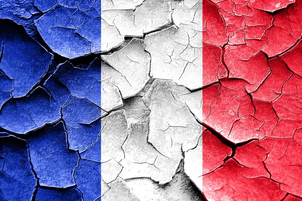 Bandera Grunge France con algunas grietas y aspecto vintage — Foto de Stock