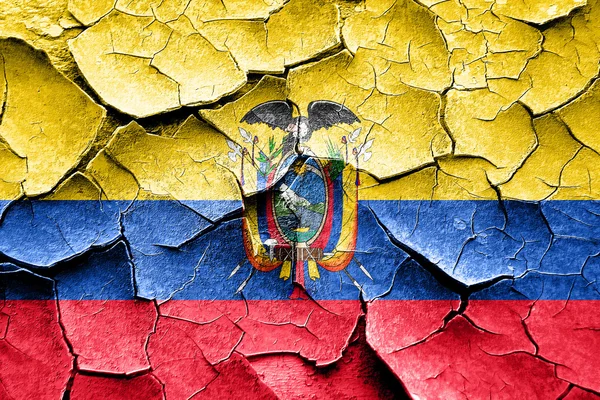 Флаг Grand Ecuador с некоторыми трещинами и винтажным видом — стоковое фото