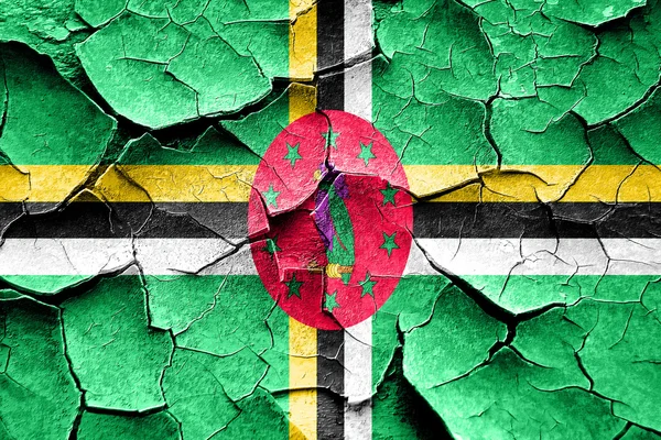 Bandeira Grunge Dominica com algumas rachaduras e look vintage — Fotografia de Stock