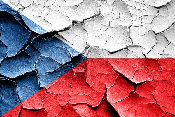 Grunge Чешский флаг с некоторыми трещин и винтажный вид — стоковое фото