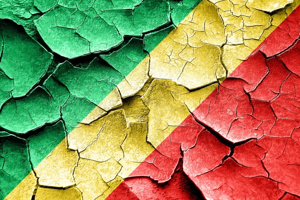 Grunge Congo Flagge mit einigen Rissen und Vintage Look — Stockfoto