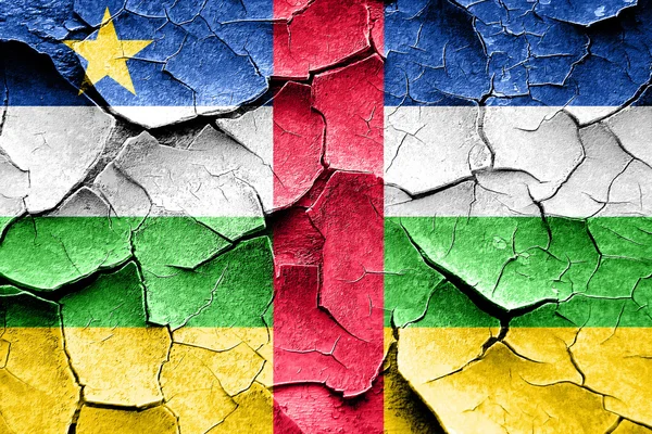 Vlajka Středoafrické republiky grunge s některými praskliny a vinobr — Stock fotografie