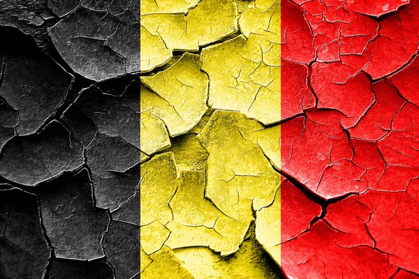 Grunge Belgia flaga z pęknięć i vintage wygląd — Zdjęcie stockowe