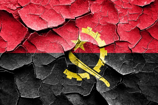 Прапор Анголи гранж з деякими тріщин і вінтажний вид — стокове фото