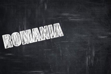 Kara tahta arka plan ile tebeşir harfler: Romanya selamlar