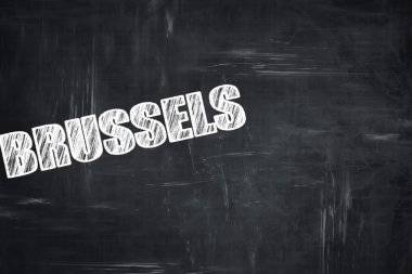 Tebeşir harfleri ile chalkboard arka plan: brüksel