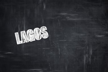 Tebeşir harfleri ile tebeşir tahtası arka plan: lagos
