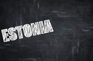 Tebeşir harfleri ile Chalkboard arka plan: Estonya selamlar