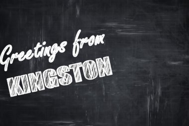 Tebeşir harfleri ile Chalkboard arka plan: kingsto selamlar