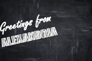 Tebeşir harfleri ile Chalkboard arka plan: Alexand selamlar
