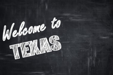 Tebeşir harfleri ile Chalkboard arka plan: Texas hoş geldiniz